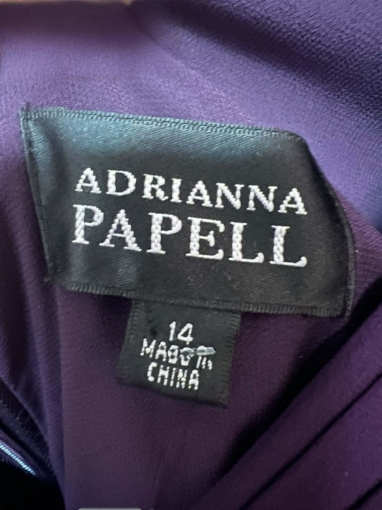 Adrianna Papell Purple Cocktail Dress, Size 14