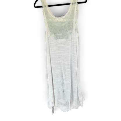 NWOT Free People Boho Open Knit Lace Fairy Tunic Dress White, Size Large