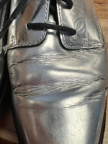 Ceremony Brand Silver Lace-Up Shoes, size 6.5