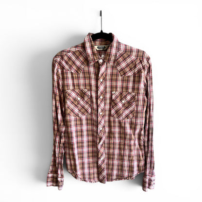 Salt Valley Western Vintage Pearl Snap Button Shirt, size s