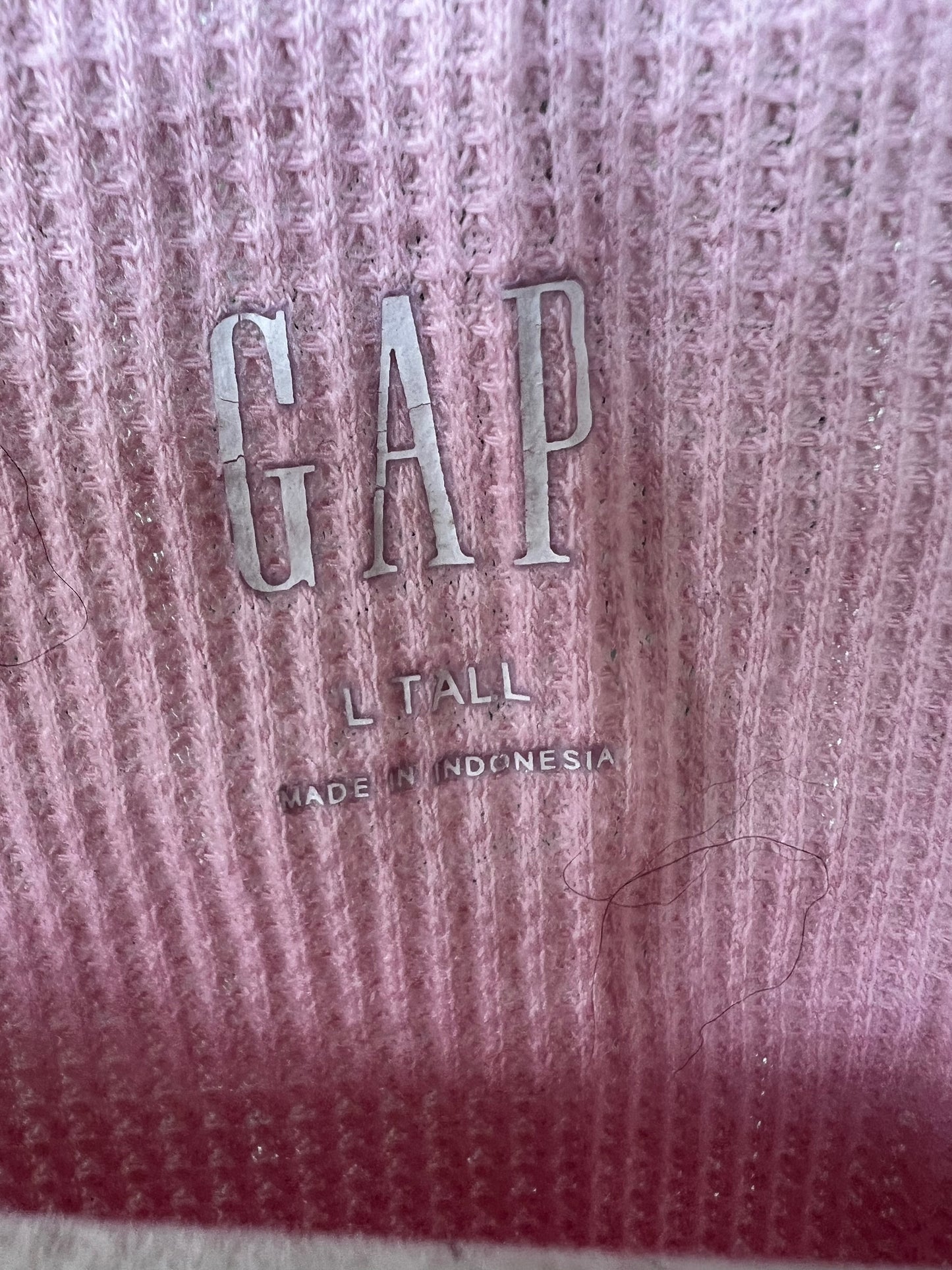 Two Gap Pink Waffle Thermal Shirts, Size L Tall