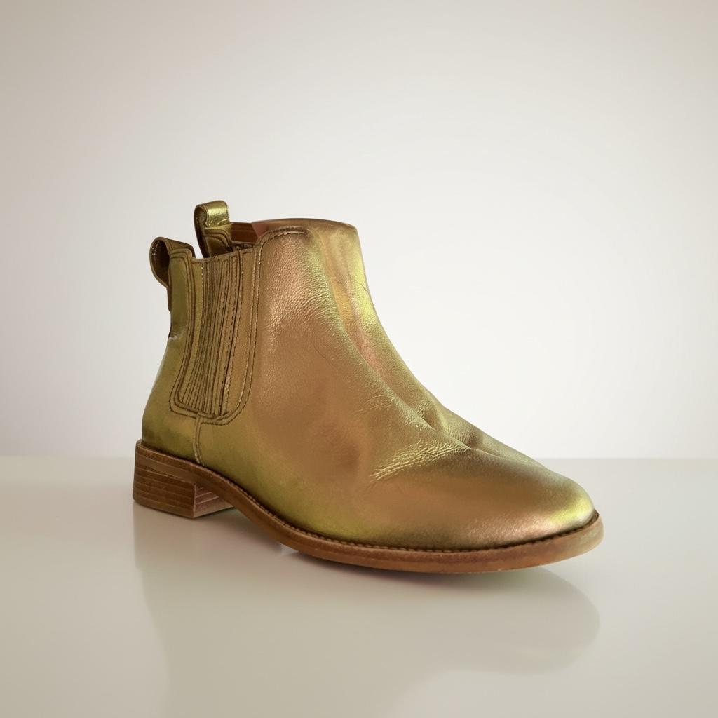 Madewell Gold Booties, size 6.5