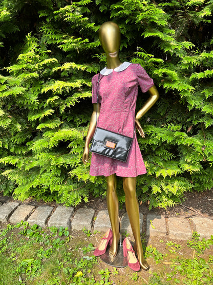 Purple Dress with Birds on Collar, size xs/s