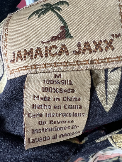Vintage Jamaica Jaxx 100% Silk Men’s Hawaiian Shirt, Size M