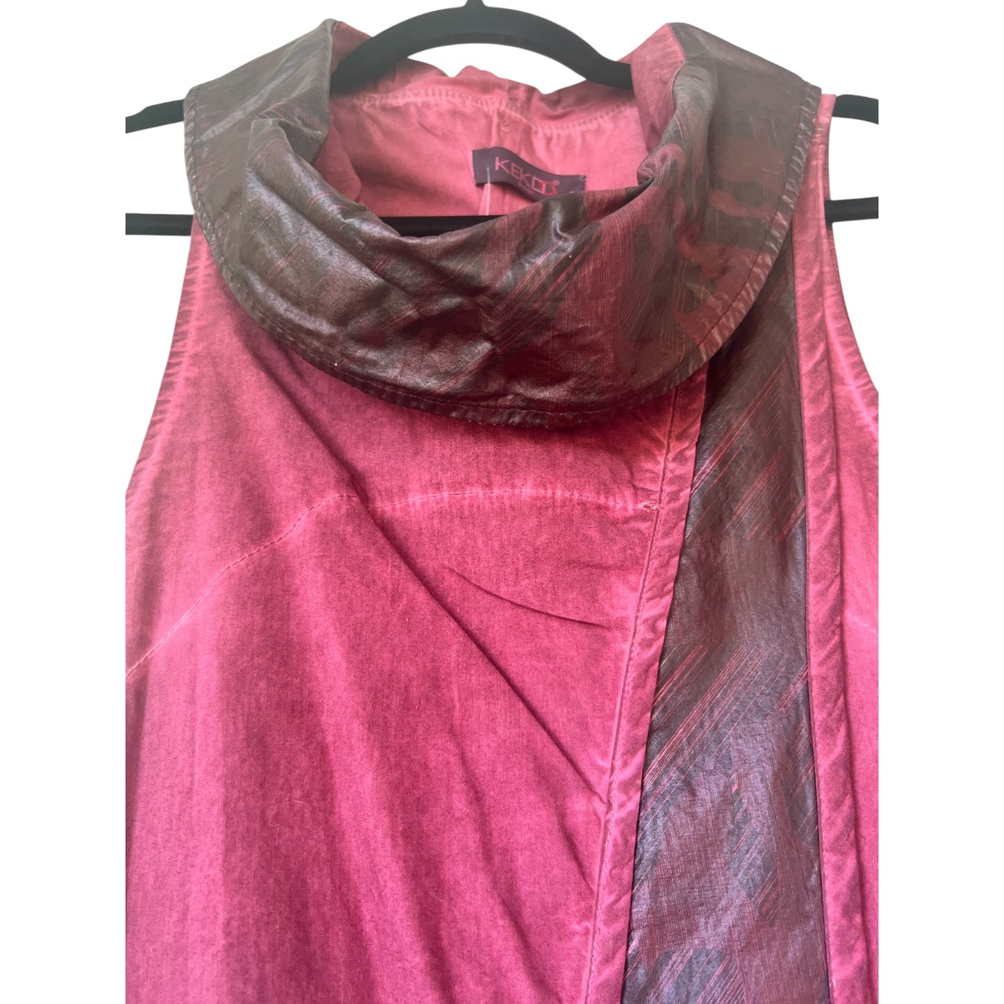 Kekoo Design Fuchsia Avant Garde Lagenlook Dress, Size S