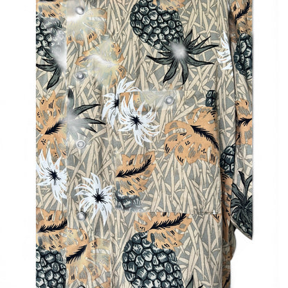 Vintage 90s Hawaiian Pineapple Pattern Aloha Men’s Shirt, Size L