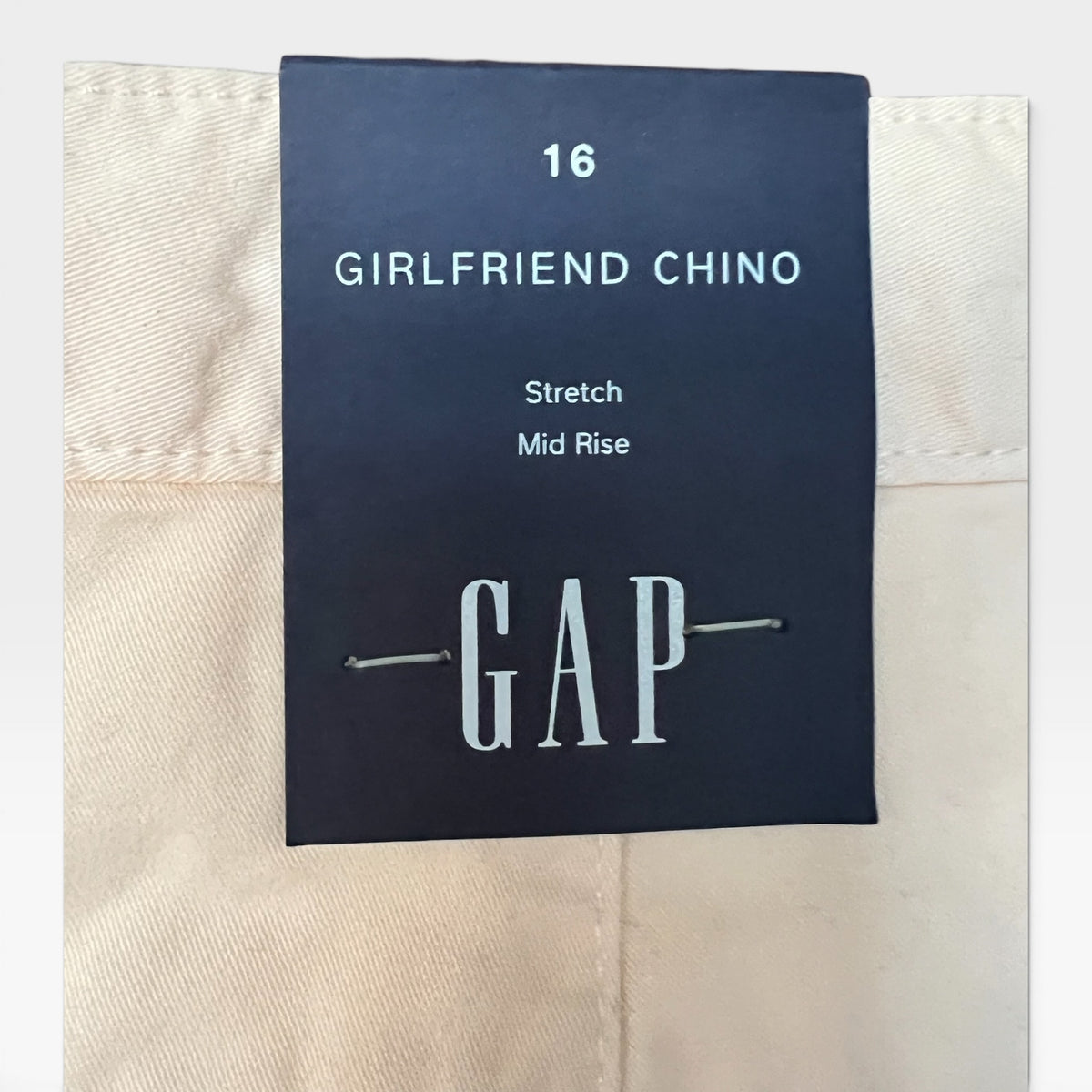 NWT Gap Girlfriend Chinos, Light Peach Color, Frayed Hem, Side Stripes, Size 16