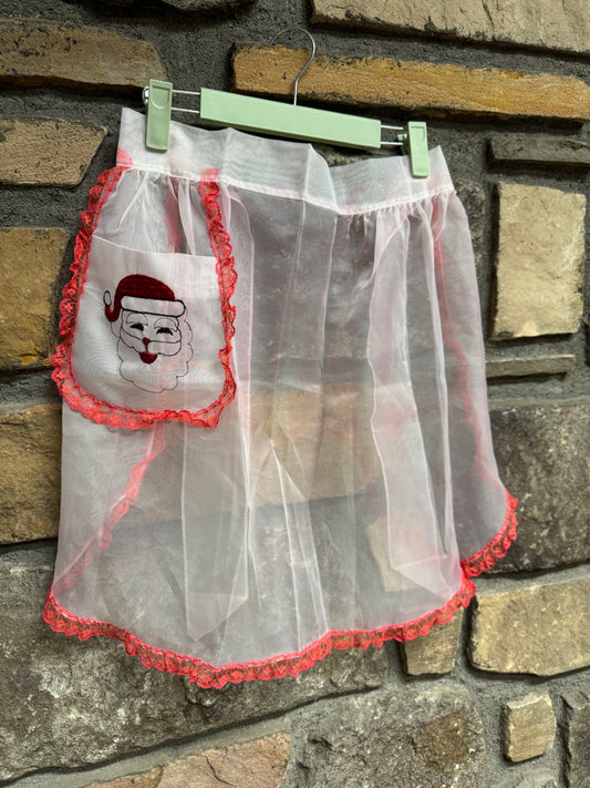 Vintage Pink Santa Christmas Apron