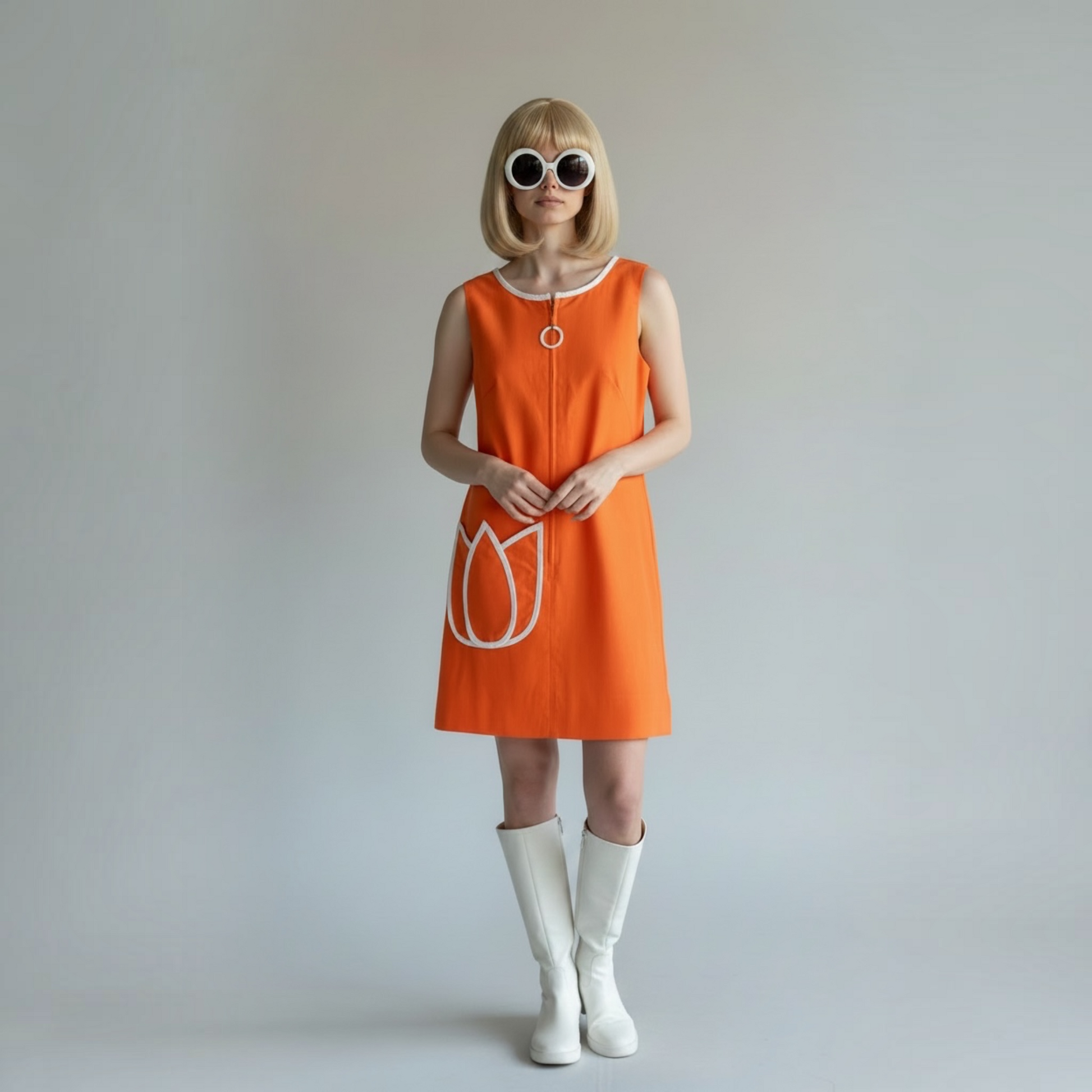retro 60s mini dress 60s Pink Mod Mini Dress | Retro GoGo Turtleneck Dress