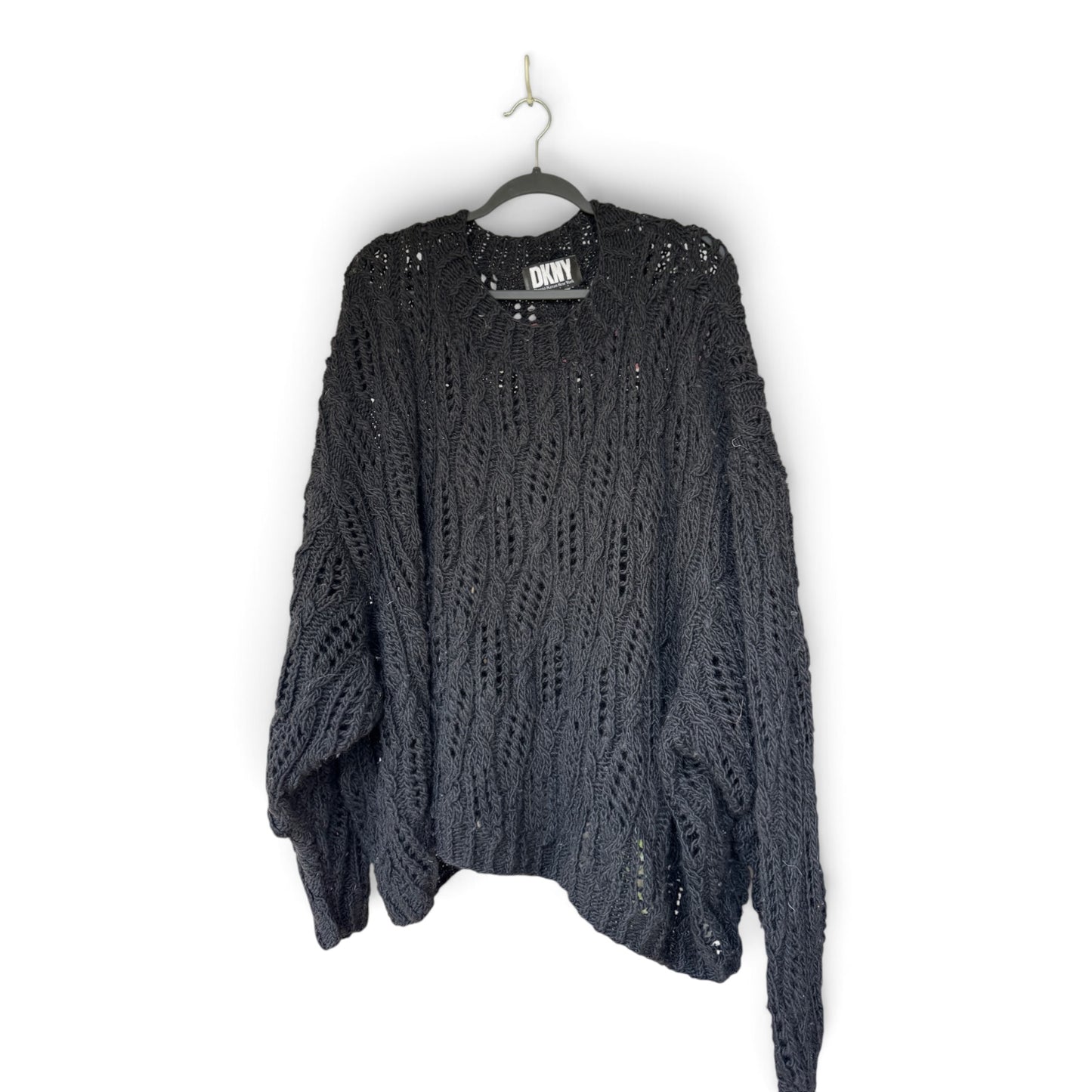 DKNY | Donna Karan New York | Black Relaxed Fit Chunky Knit Sweater, Size XXL