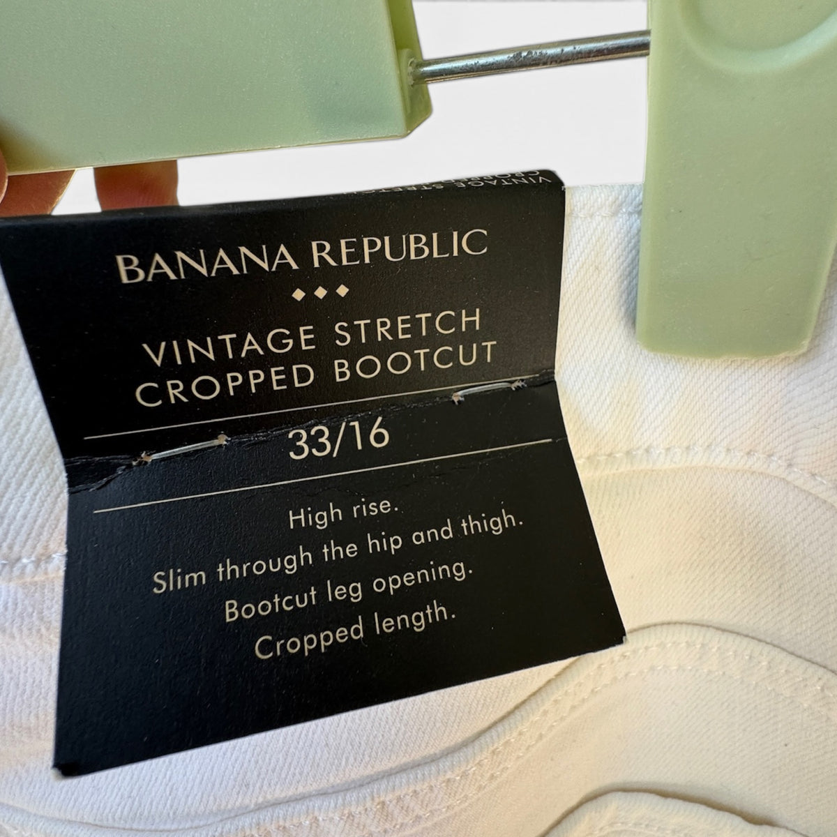 NWT Banana Republic Vintage Stretch Cropped Bootcut White Jeans, Size 16 (33)