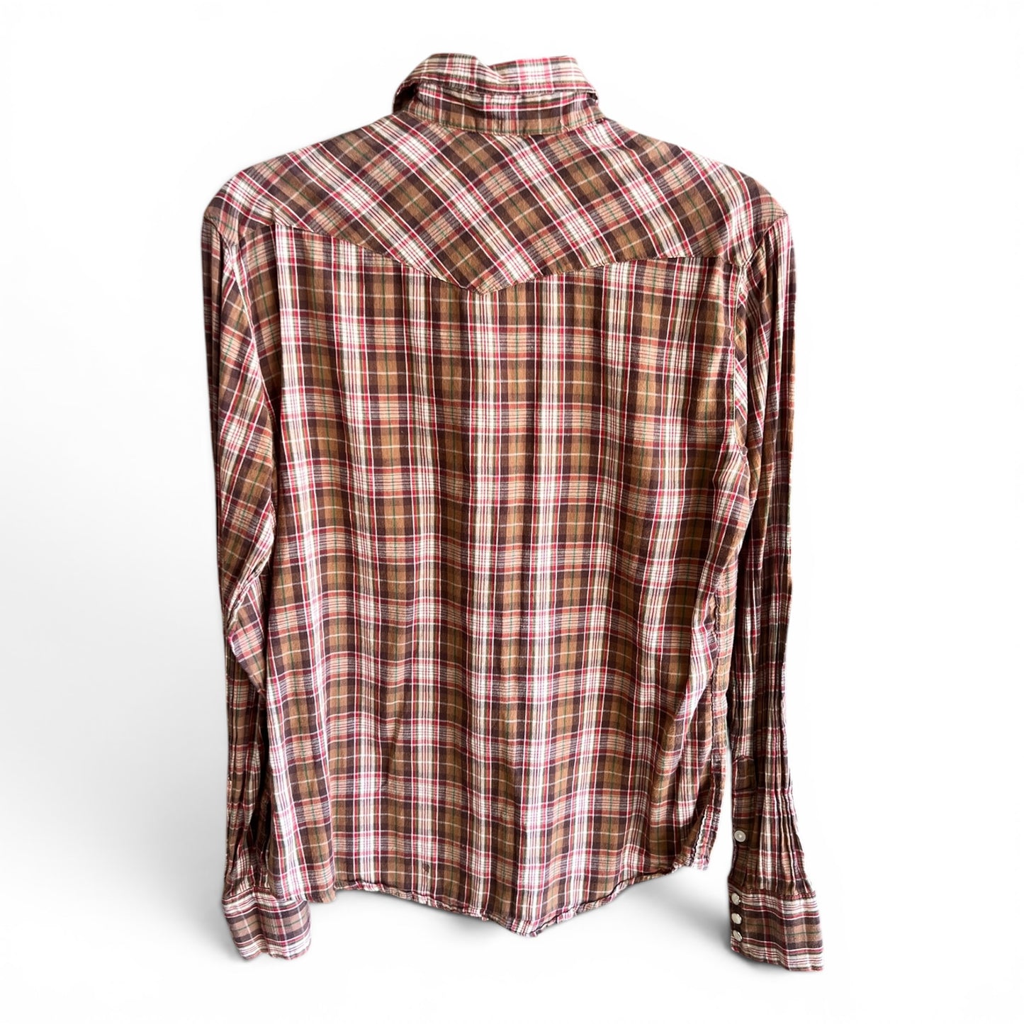 Salt Valley Western Vintage Pearl Snap Button Shirt, size s