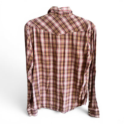 Salt Valley Western Vintage Pearl Snap Button Shirt, size s