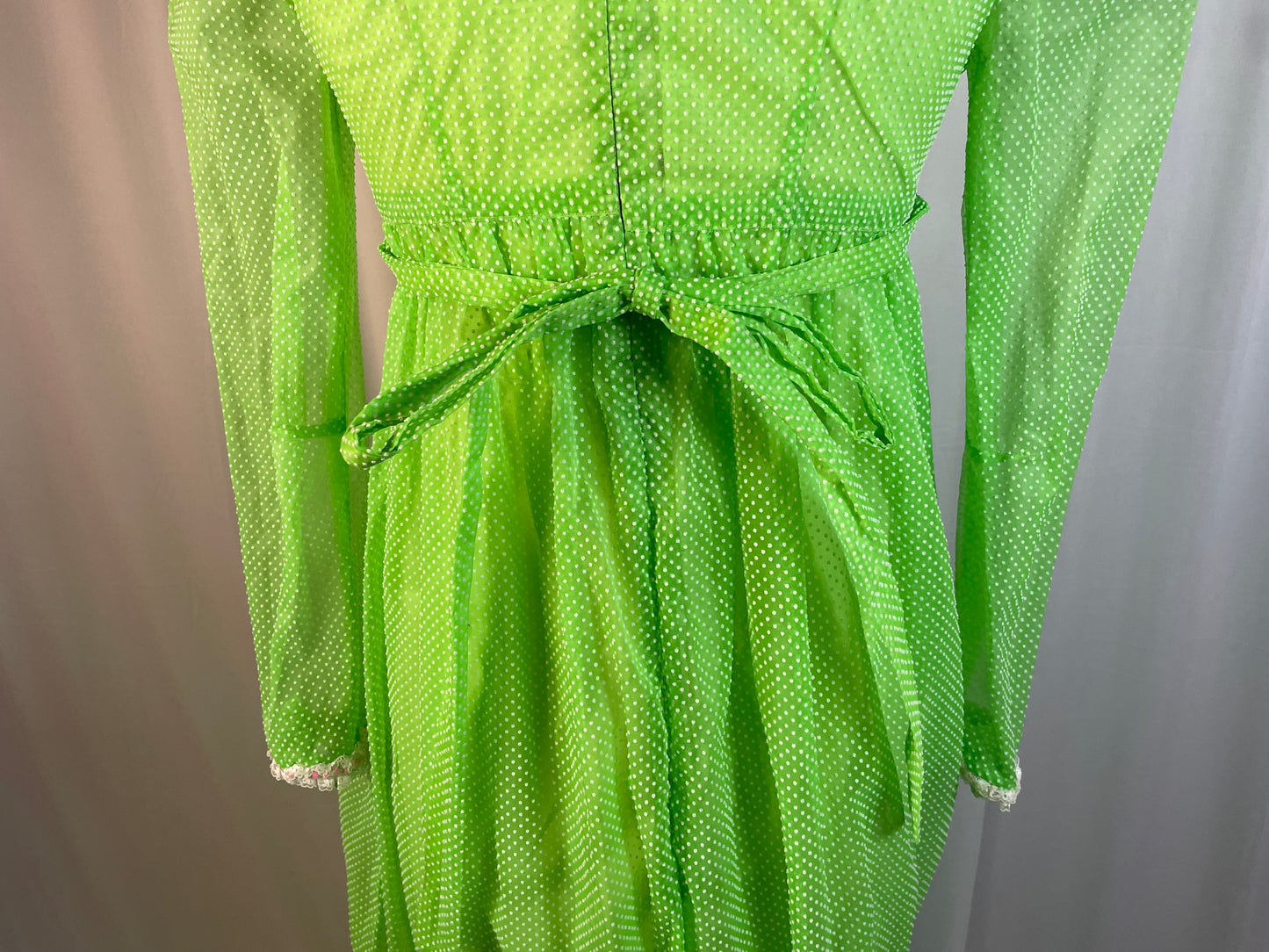 Apple Green 70s Prairie Dress, size small