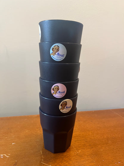 Mepra of Italy—6 Low Tumblers Set, Navy Blue