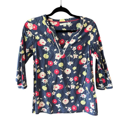 Boden Navy Blue Floral Top, size s