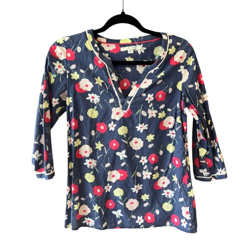 Boden Navy Blue Floral Top, size s