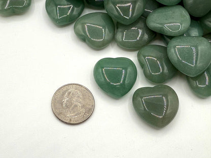 Green Aventurine Mini Hearts for Luck/New Opportunities (+ Dirty Witch pouch)