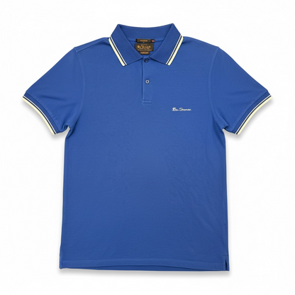 Ben Sherman Y2K polo shirt, Blue & White, size s