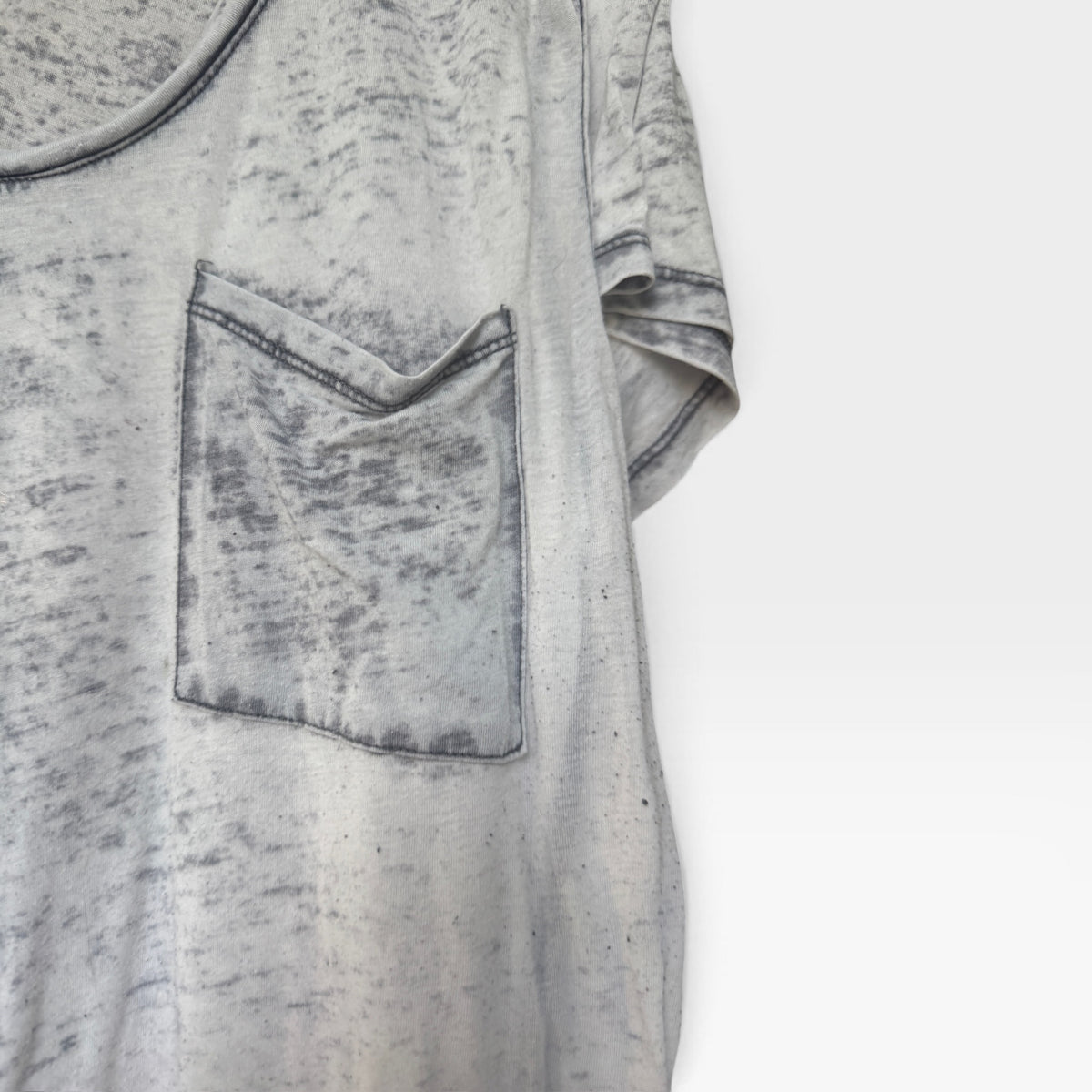Bundle of Two Whisper-Weight Semi-Translucent Gray Tops, T&B, Michelle, Size M/L