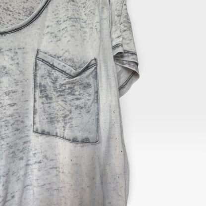 Bundle of Two Whisper-Weight Semi-Translucent Gray Tops, T&B, Michelle, Size M/L