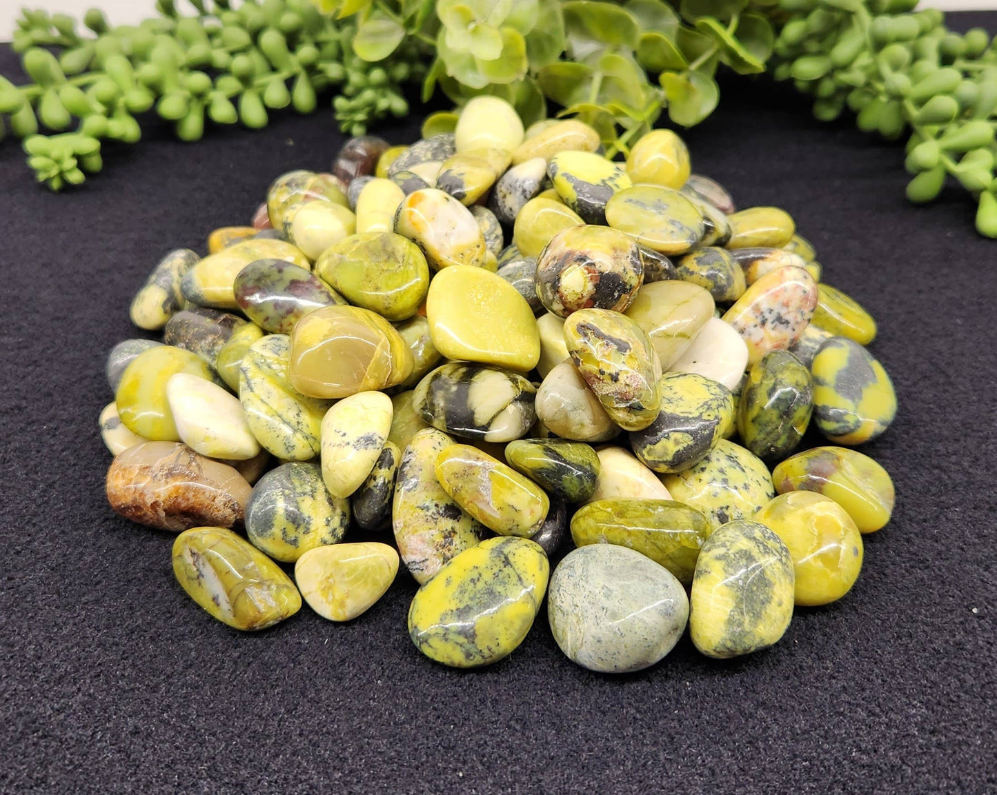 Serpentine Tumbled Stone for Transformation/Transition (+ Dirty Witch pouch)
