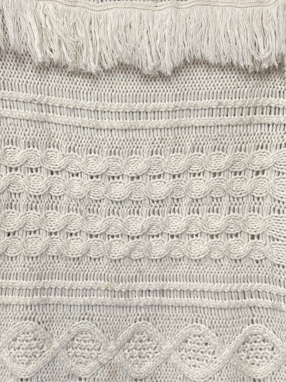 BB Dakota White Fringe Sweater