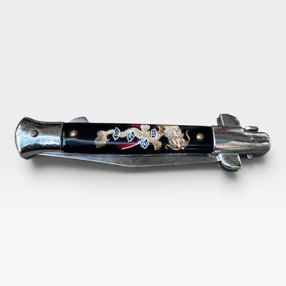 Vintage Japanese Dragon Swinguard Stiletto Pocket Knife
