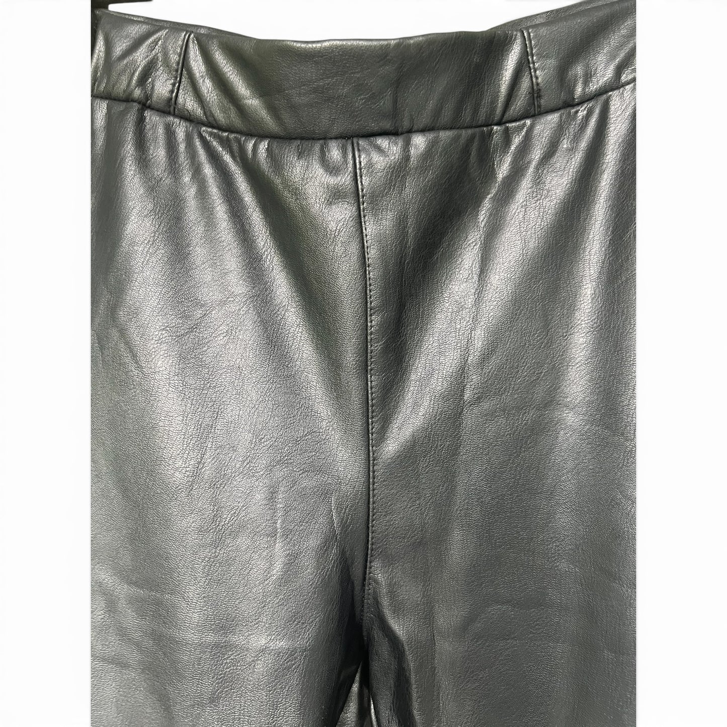 Rewash Faux Leather Pull-On Style Bootcut Black Pants, Size M