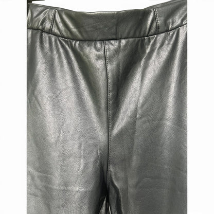 Rewash Faux Leather Pull-On Style Bootcut Black Pants, Size M