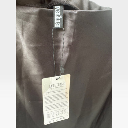 NWT BTFBM Black Satin Flowy Elastic-Waist Maxi Skirt, Size XL