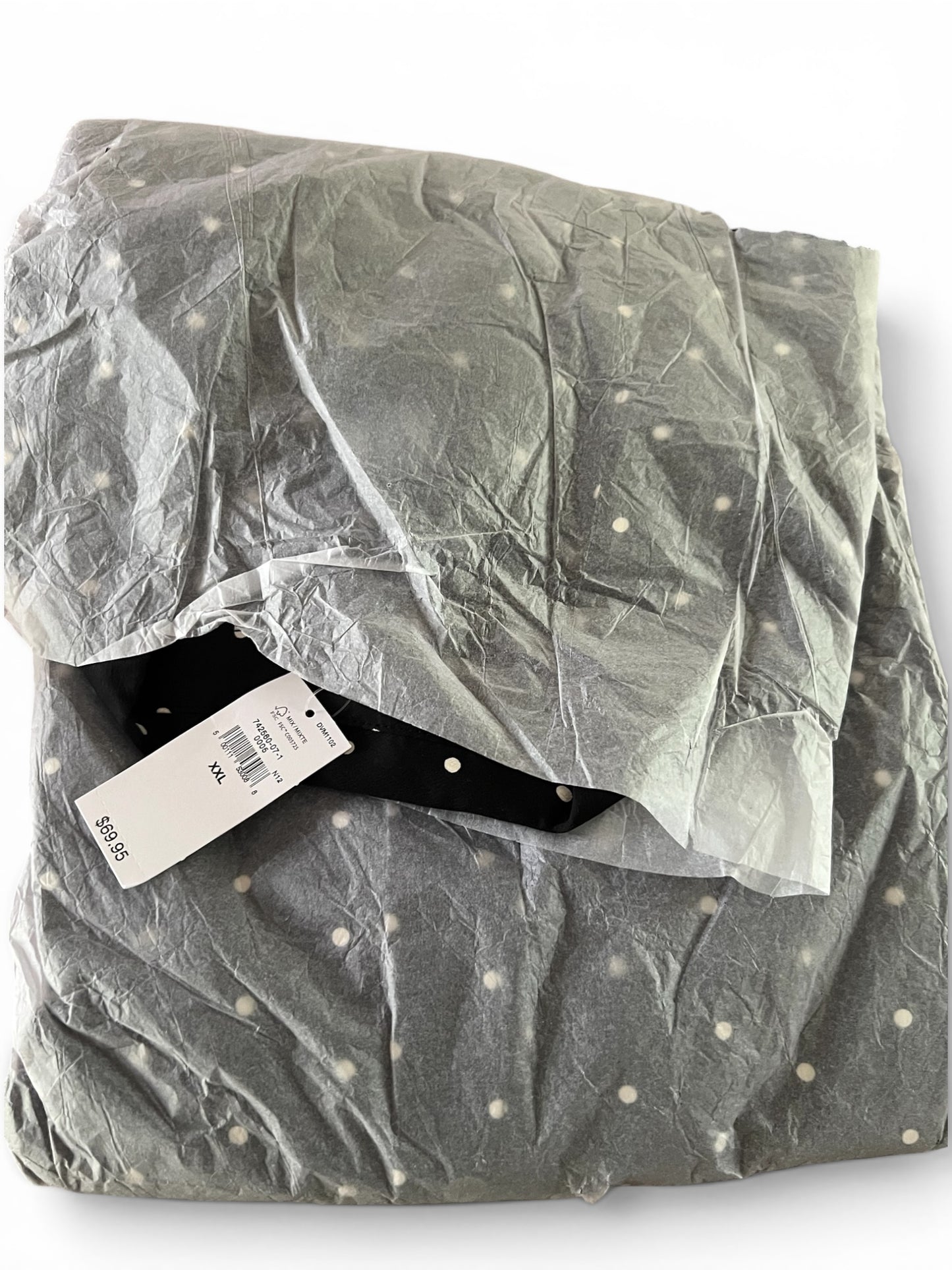 NWT Gap Black & White Polka Dot Boyfriend Shirt, Size XXL