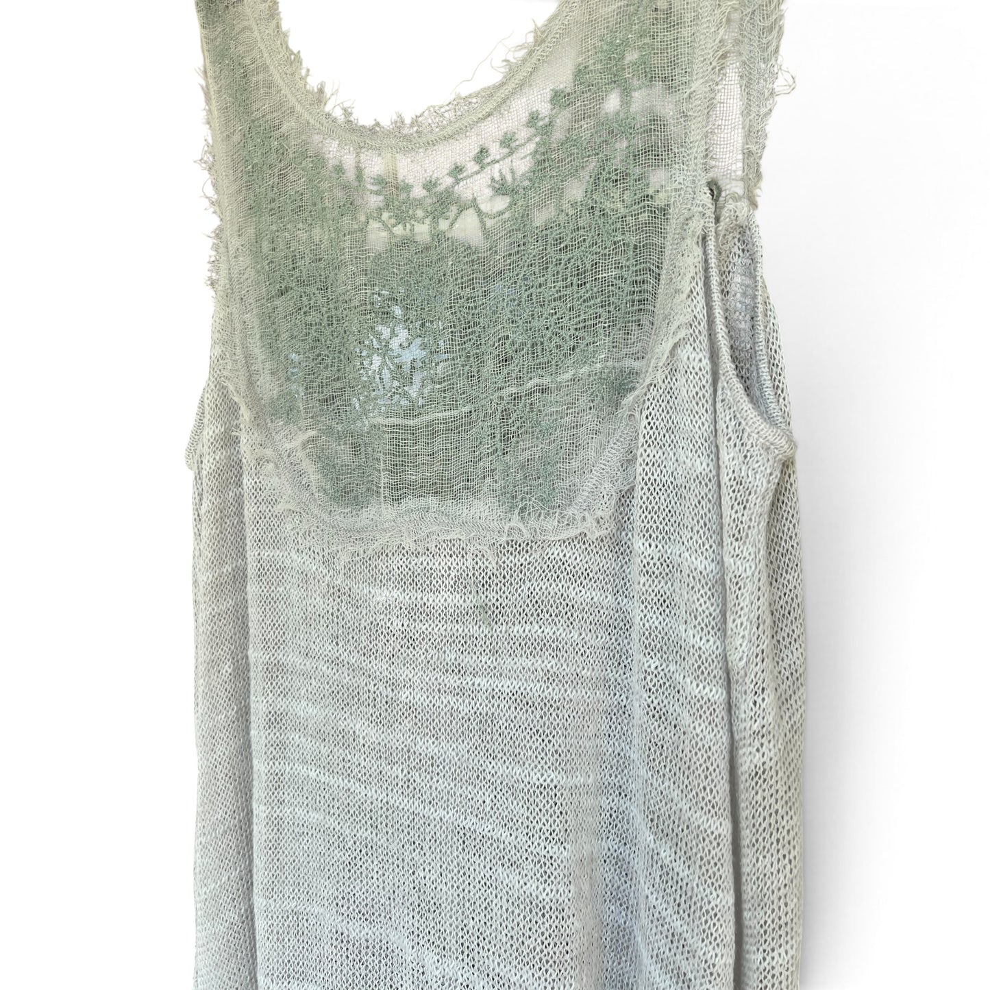 NWOT Free People Boho Open Knit Lace Fairy Tunic Dress White, Size Large