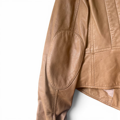 Loft Genuine Leather Tan Jacket, Size 6