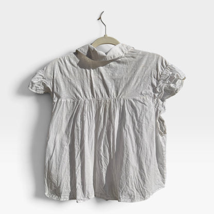 Anthropologie Pilcro Flutter-Sleeve White Babydoll Shirt, 100% Cotton, Size MP