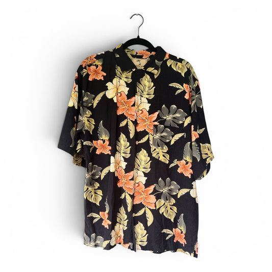 Vintage Jamaica Jaxx 100% Silk Men’s Hawaiian Shirt, Size M