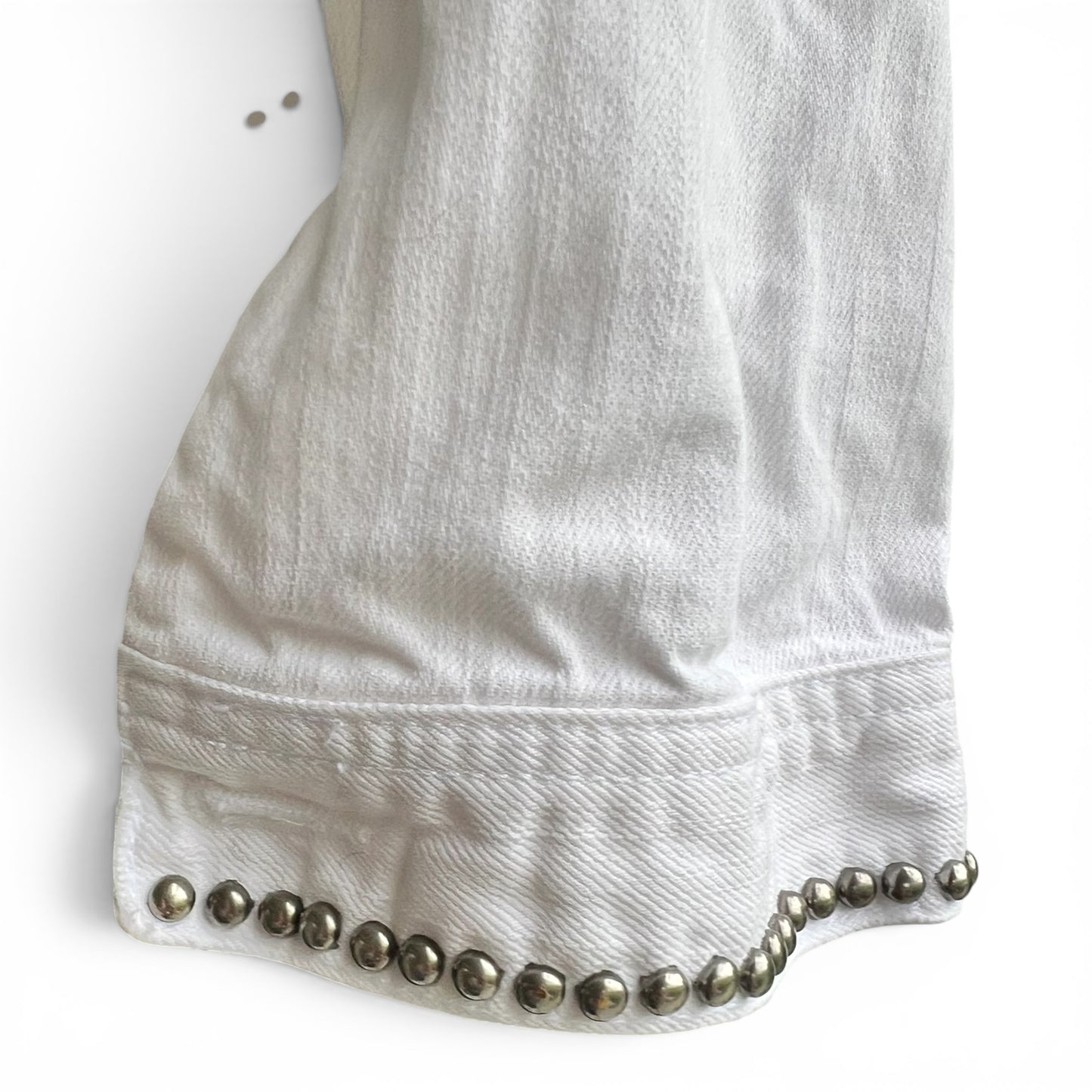 Lucky Brand White Studded Jean Jacket, size large