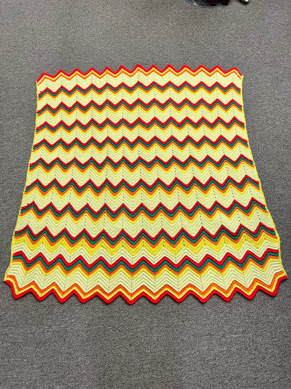 Vibrant Vintage Afghan Throw Blanket