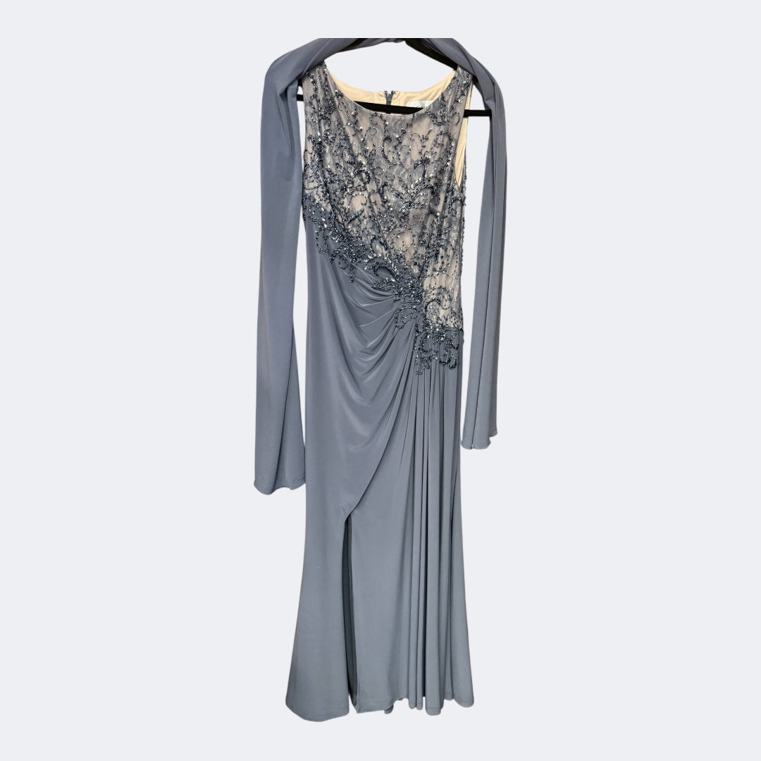 Montage by Mon Cheri Silver/Grey Long Gown, size 8
