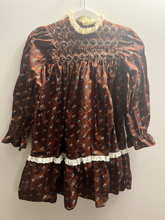 Polly Flinders Vintage Girls 70s Dress - size 6x