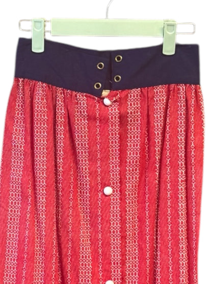 Vintage 70’s 2-Piece Crop Top + Maxi Skirt Set, Size XS / S