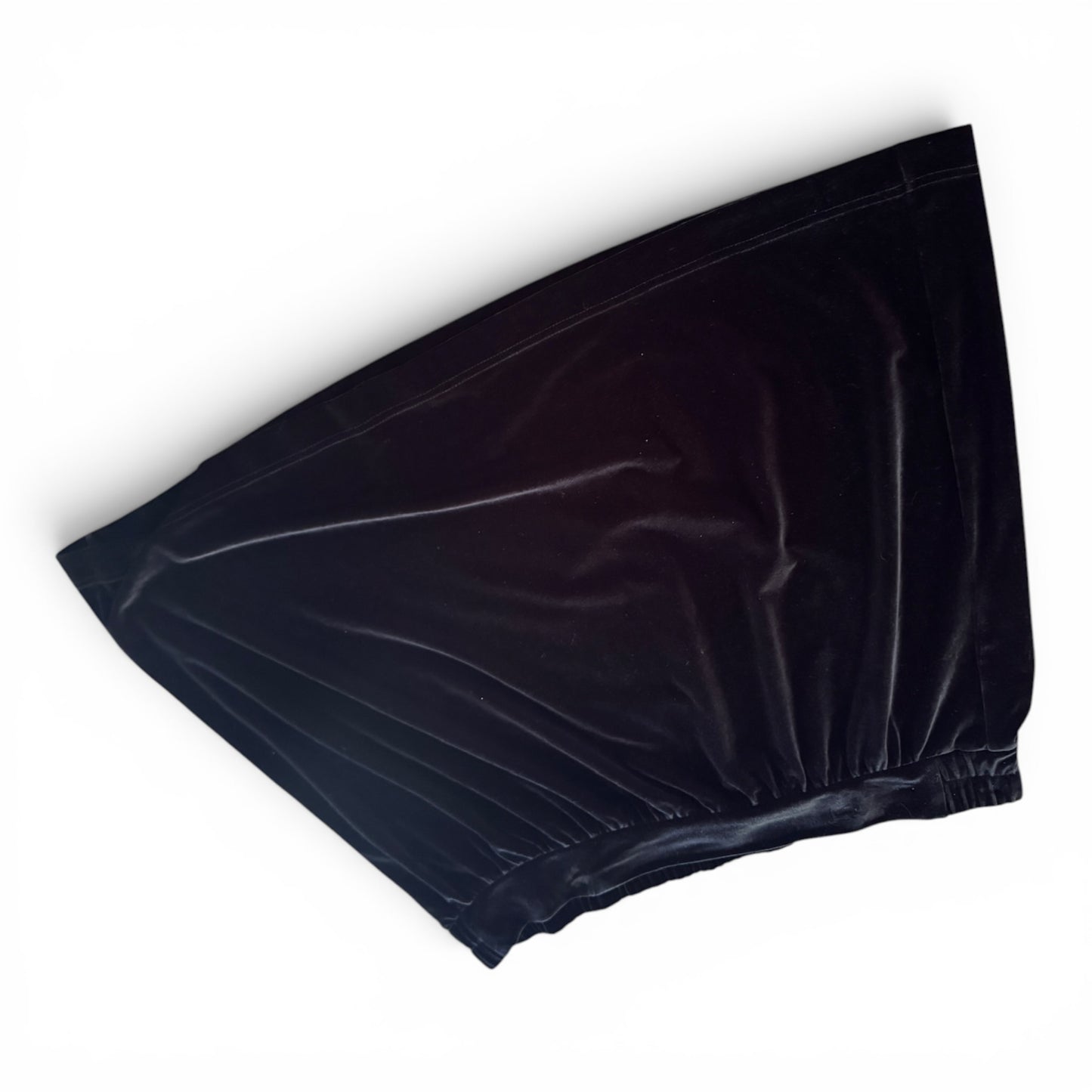 Loft Black Velvet Pull-On Skirt, Size XL