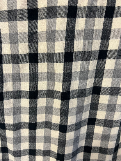 Uniqlo Black & White Plaid Flannel Button Down Shirt, size xs