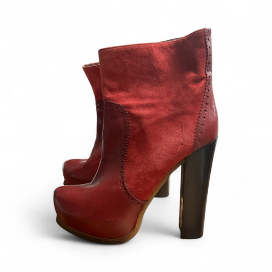 Barely Worn Jill Stuart High Heeled Red Boots, size 8.5
