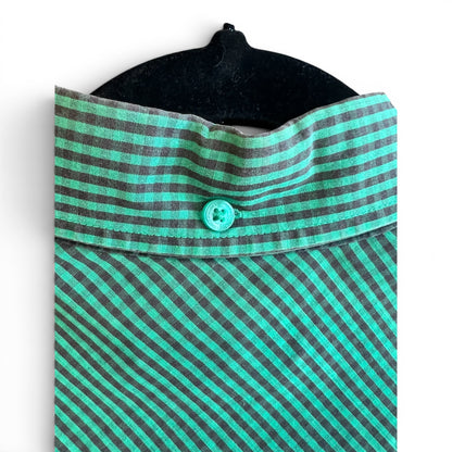 Ben Sherman Green Check Plaid Short Sleeve Shirt, size s