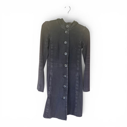 James Perse Vintage Long Hooded Sweatshirt Coat / Jacket, Size 1 (S)