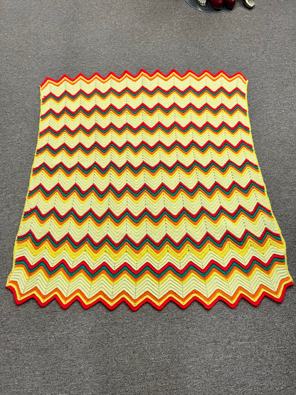 Vibrant Vintage Afghan Throw Blanket