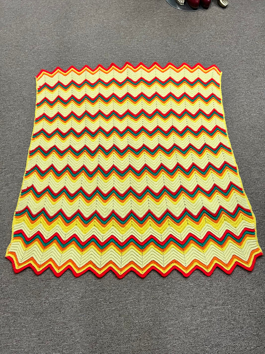 Vibrant Vintage Afghan Throw Blanket