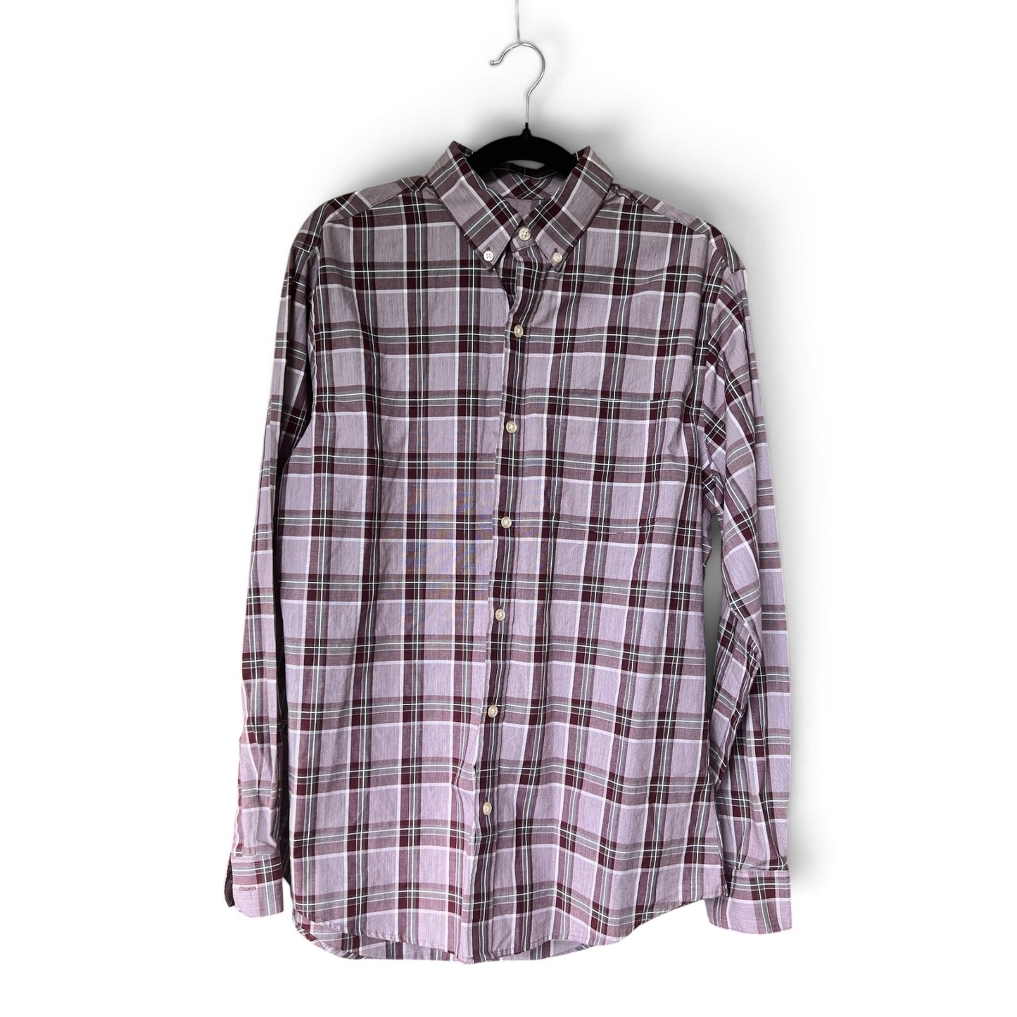 Van Heusen Men’s Casual Button-Down Plaid Dress Shirt, Size M