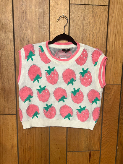 Strawberry Sweater Vest size s/m